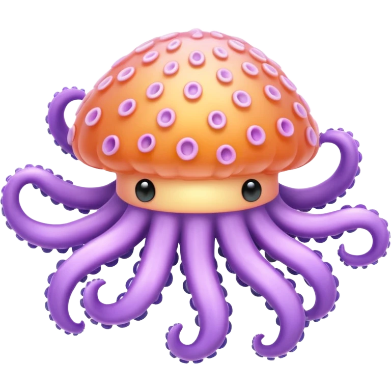 sweet sea anemone with shiny plastic effect, natural tentacle shapes, soft pastel palette with vivid accents, little heart accessory, strong highlights, no cartoon eyes emoji