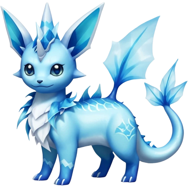 Lumineon-Vaporeon-Glaceon-Dragonair-Fakémon-hybrid-creature (full body)  emoji