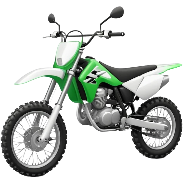 Dirt bike blanche et verte emoji