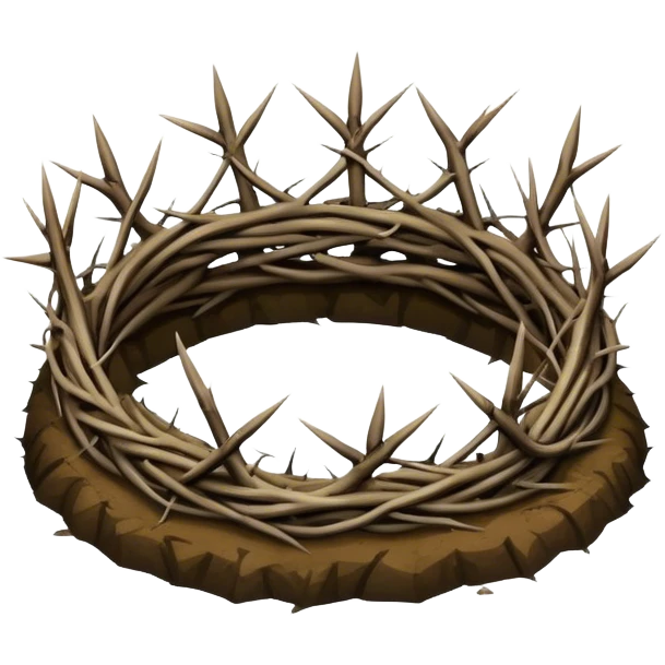 a crown of thorns sticks out of the ground emoji