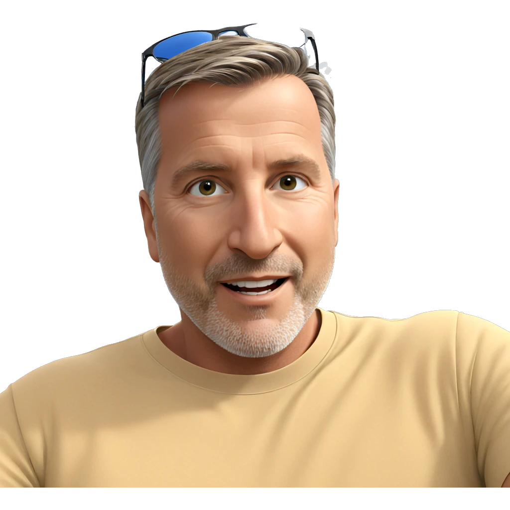 happy guy outdoors under blue sky emoji