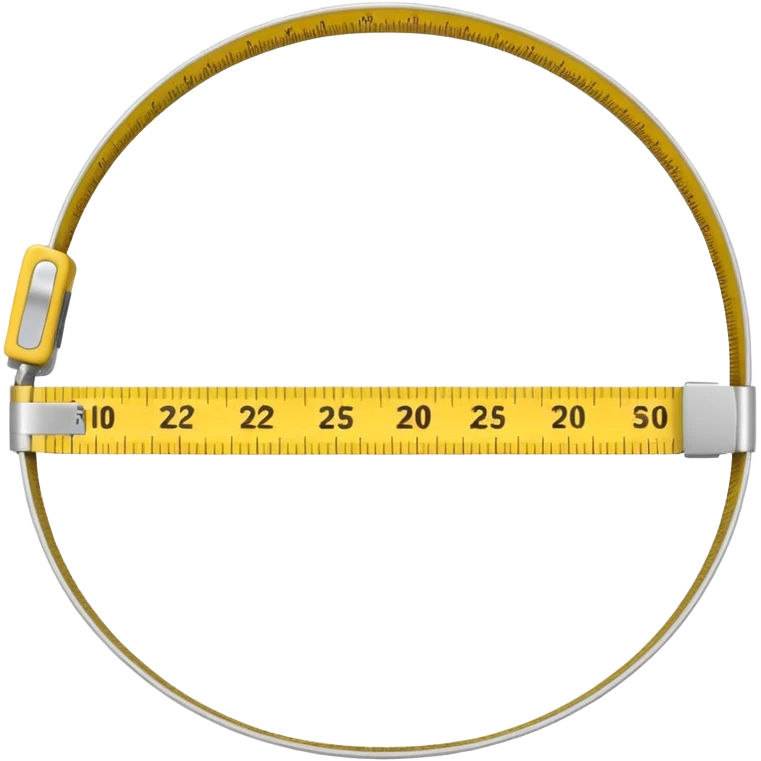 A tape measure forming a loop around a waist emoji