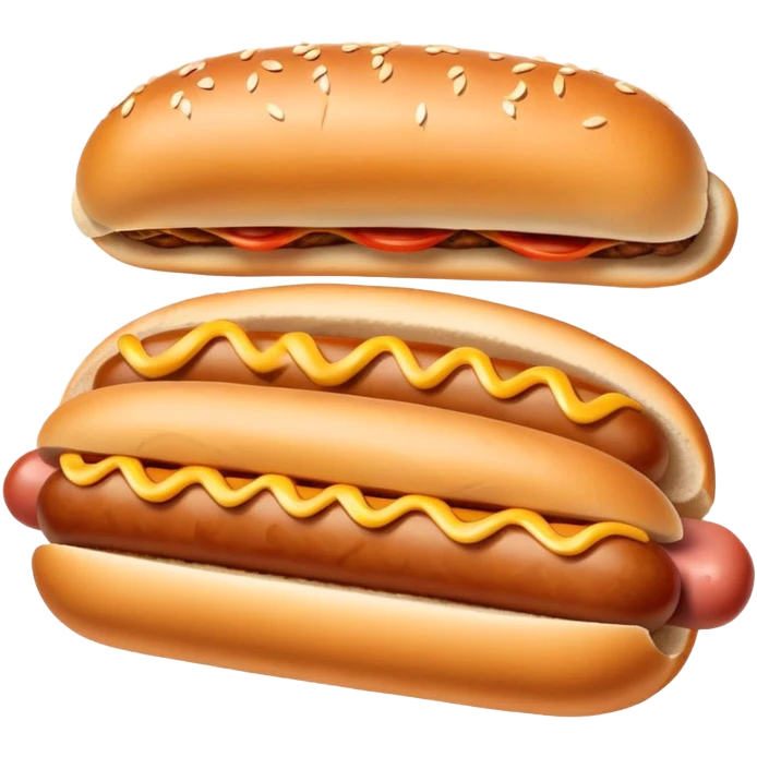 Plain hotdog without any sauce or condiments. Just a sausage in a bun, no ketchup, no mustard, completely dry emoji