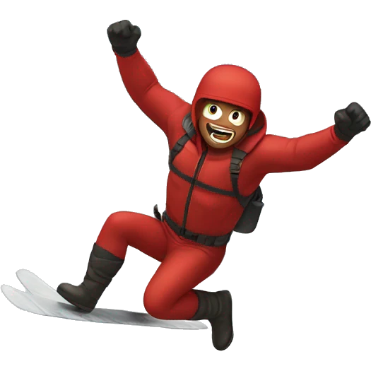 Daredevil falling off of a snowy moumtain emoji