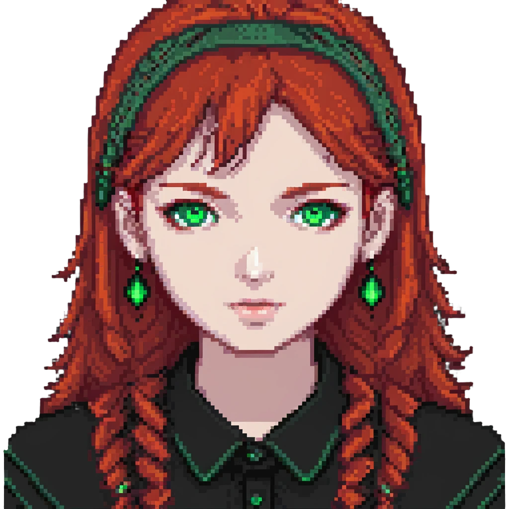 person with green eyes and red hair emoji