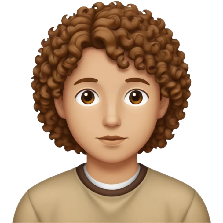 soignant cheveux brun et court et frisés emoji