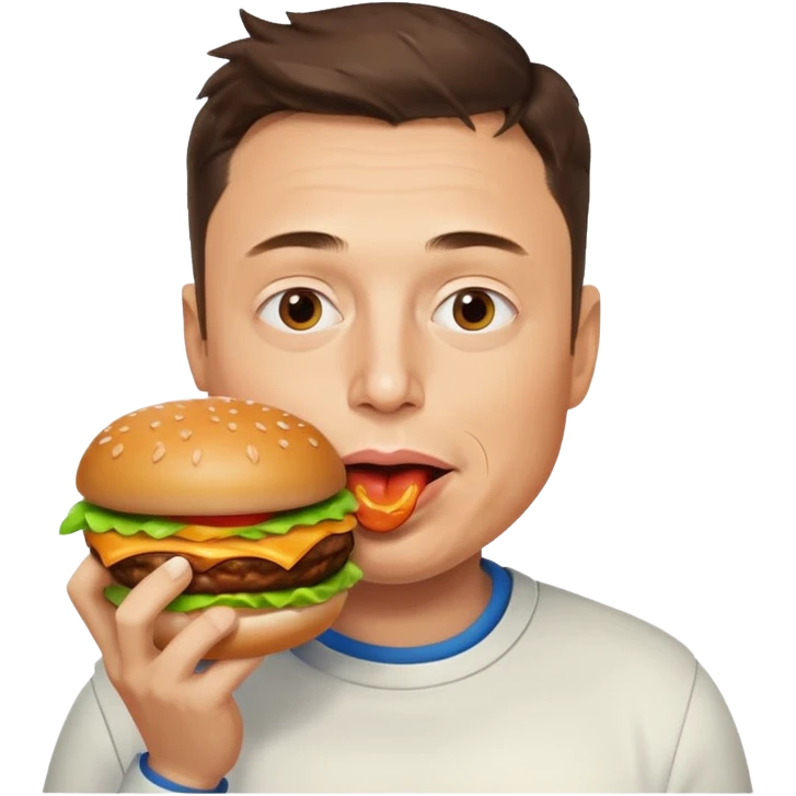 Elon Musk eat hamburger  emoji