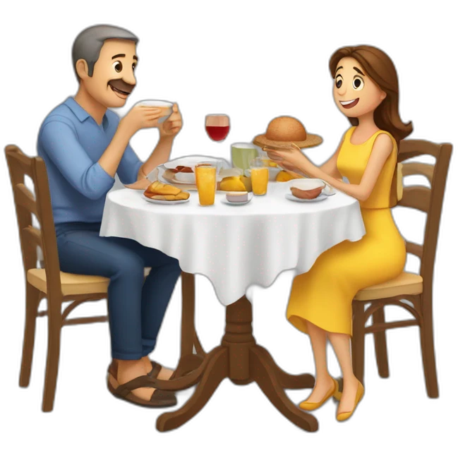 Déjeuner en famille en espagne emoji