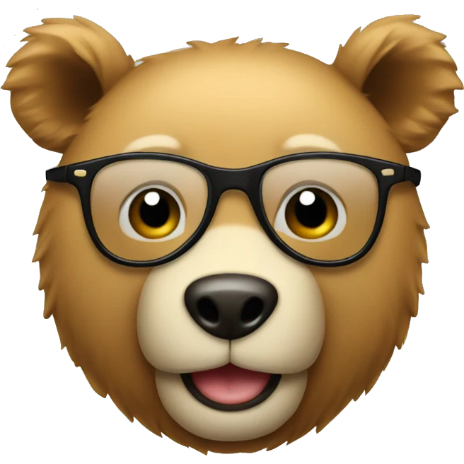 emoji de oso con gafas y sonriendo emoji
