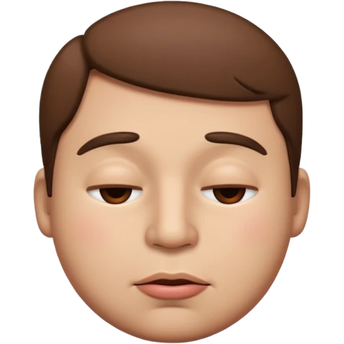 A male emoji with big fat lips with it’s eyes closed not smiling with n emoji