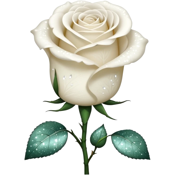 Glitter White Roses emoji