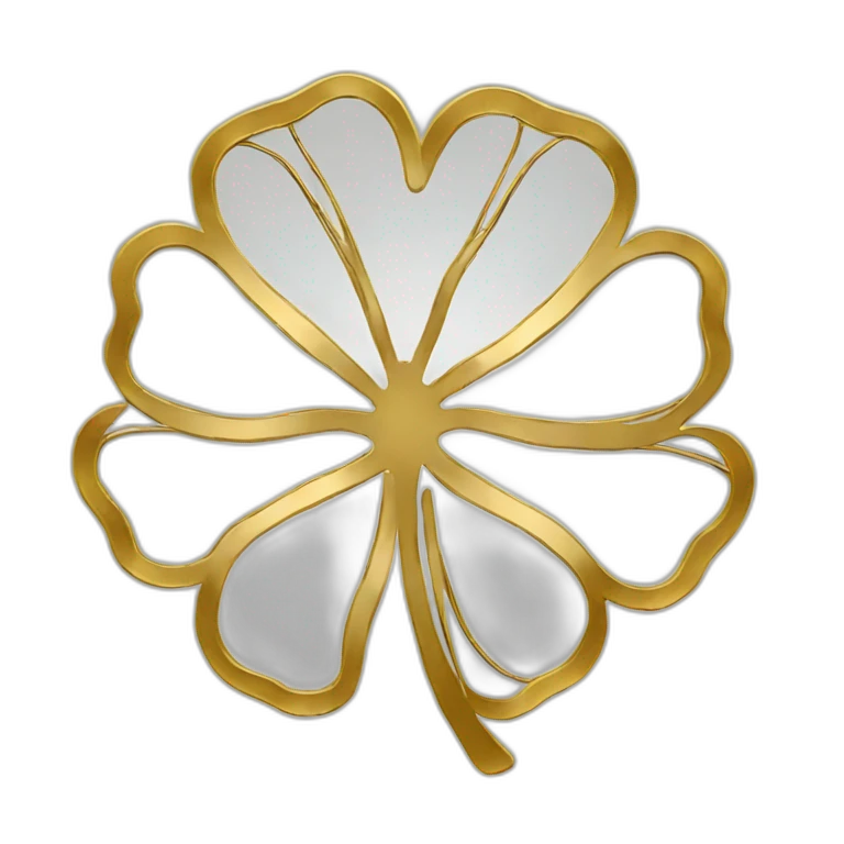gold outline-clover emoji