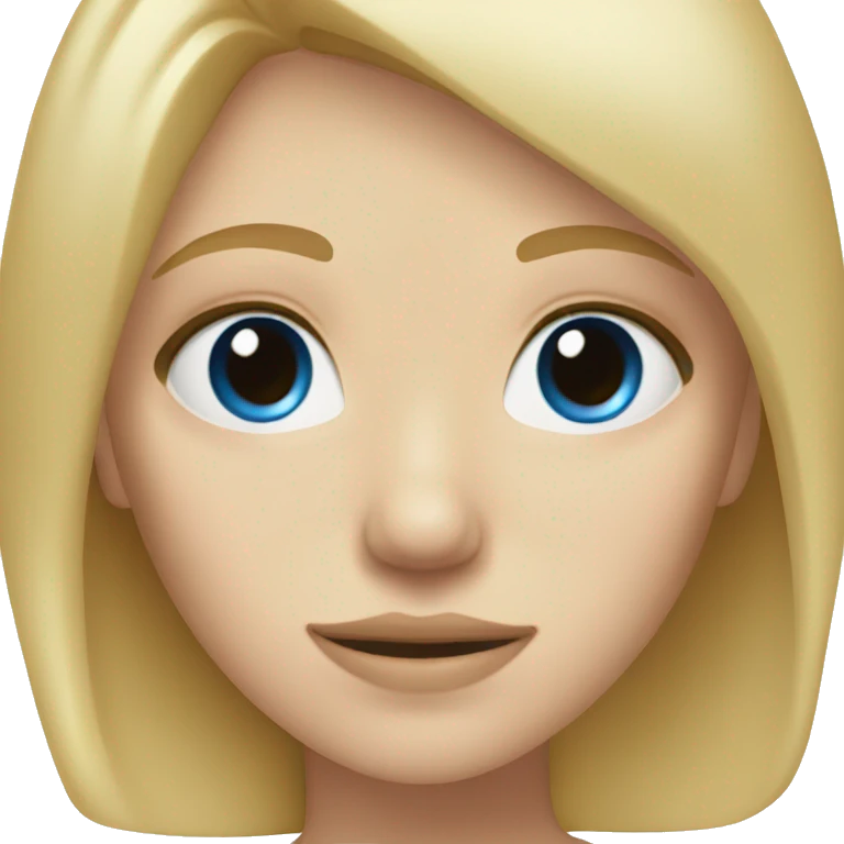 Blonde girl with blue eyes and acne  emoji