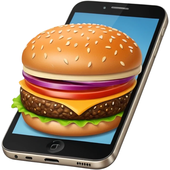 picture of a hamburguer in a phone emoji