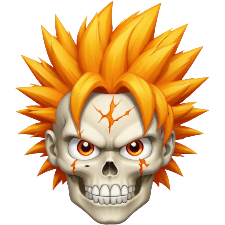 Skull with goku hair emoji
