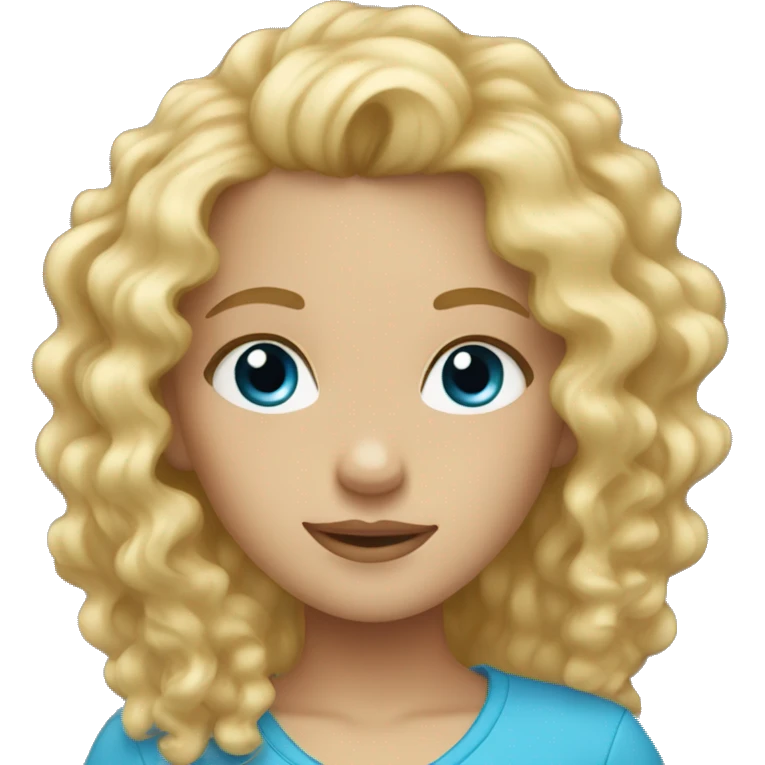  girl with curly blond hair and blue eyes  emoji