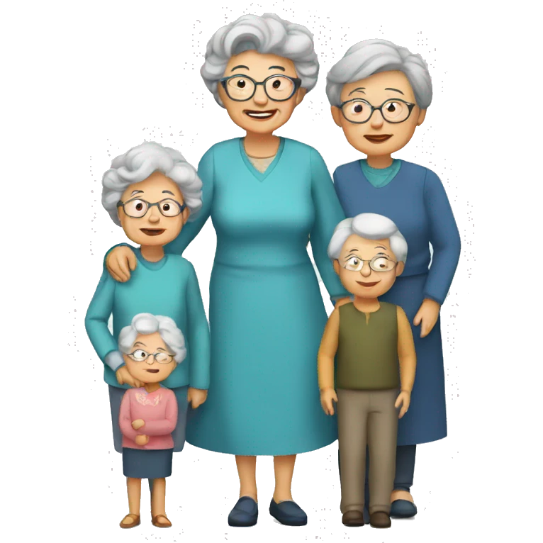 Granny with family emoji