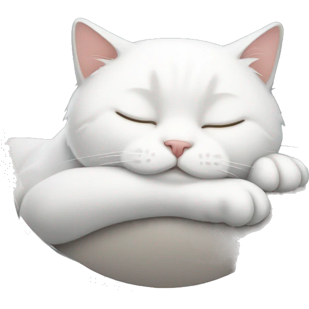 White sleeping cat  emoji