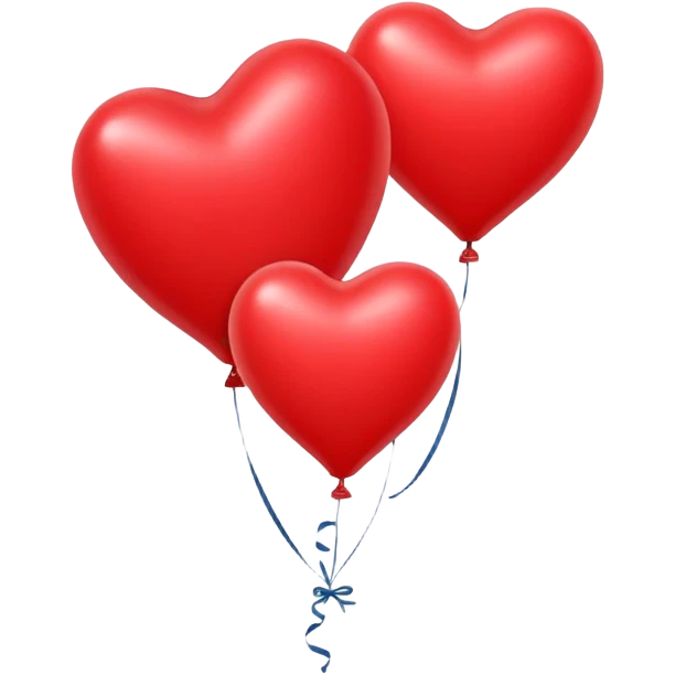Balloons red with a heart emoji