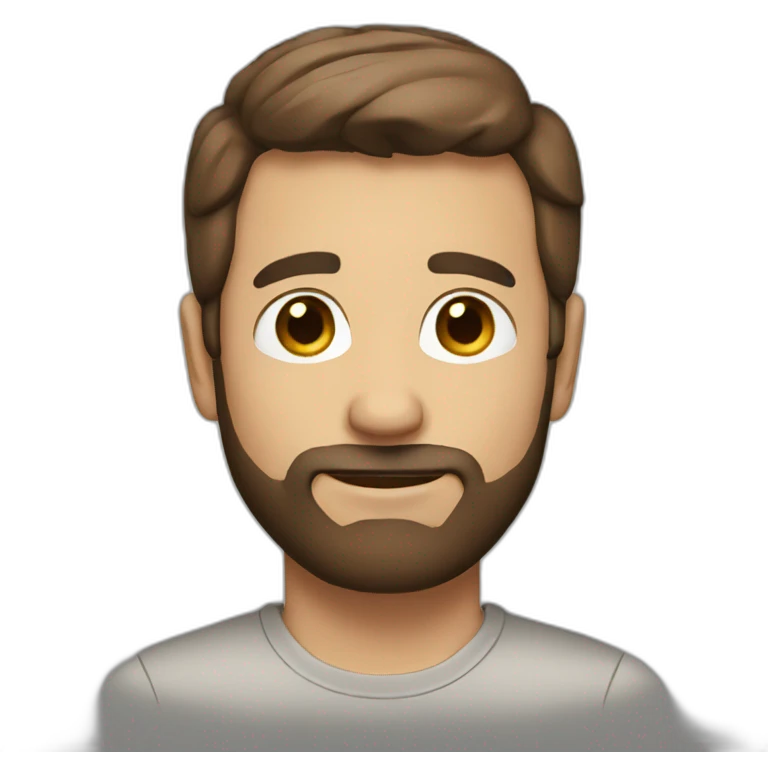 men, short brown hair, short beard emoji