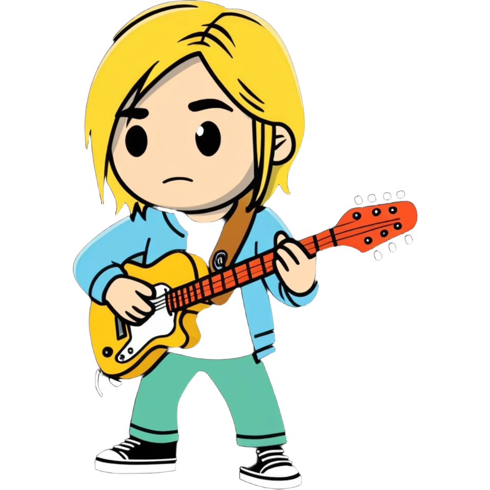 Kurt cobain playing guitar emoji