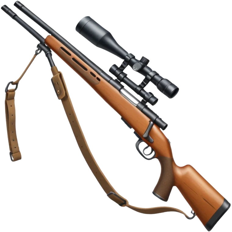 deer hunting bolt action rifle with a scope and sling emoji