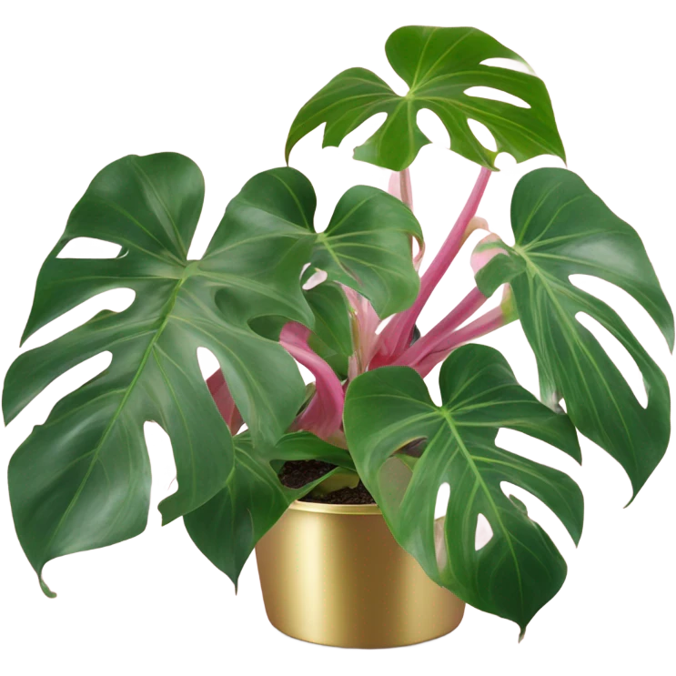 Philodendron pink princess in gold pot emoji