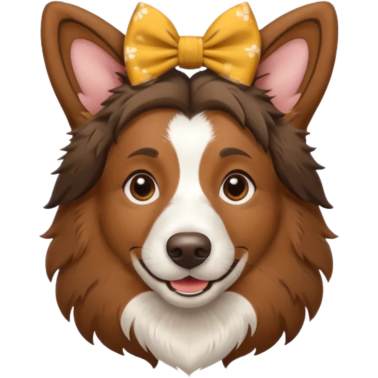 aussie sheperd with a bow on its head emoji