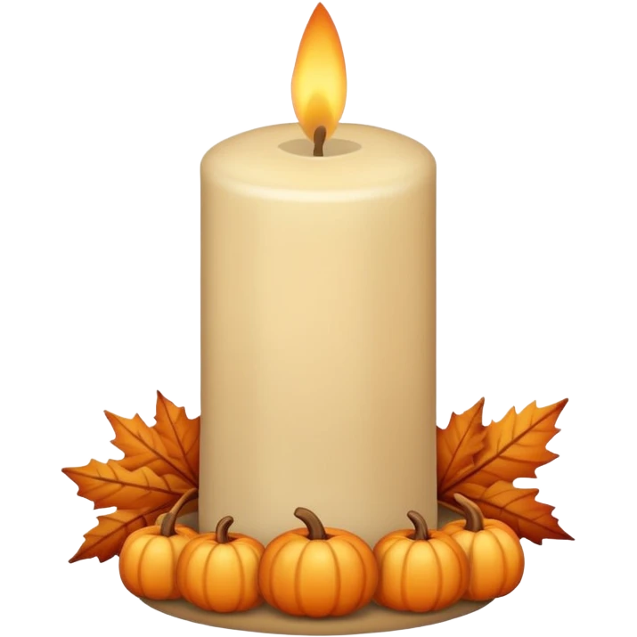 Beige Cozy Candle autumn emoji