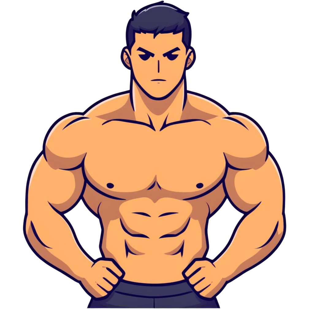 handsome muscular boyfriend with defined abs emoji