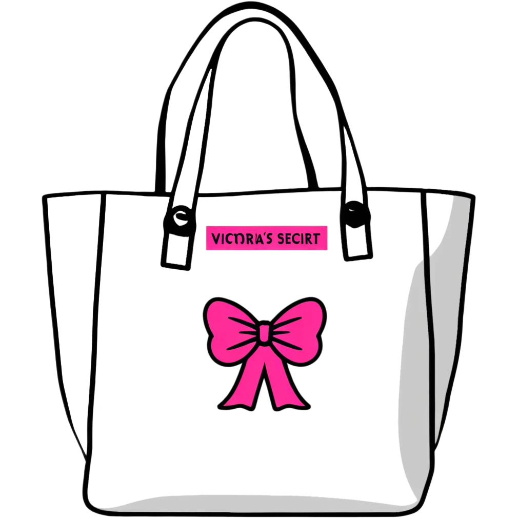 Victoria's Secret tote bag with logo in pink color emoji