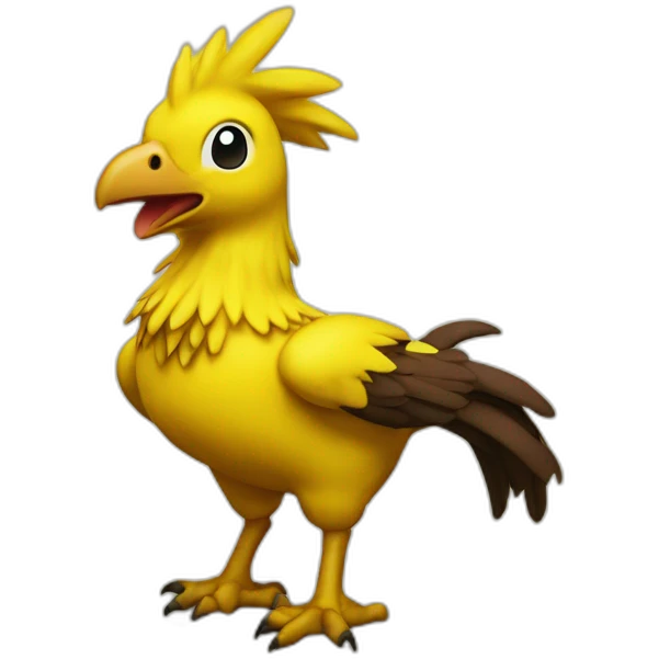Chocobo saying "Kweh!" emoji