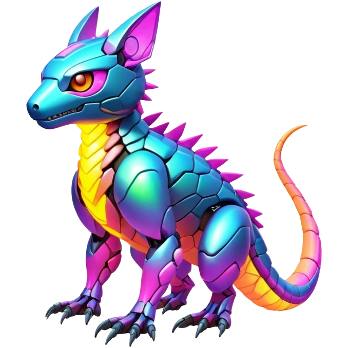  exotic futuristic lush warm-colored modern colorful neon-colored cyber-Fakémon-Digimon-Trico-creature emoji