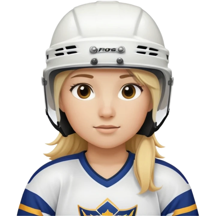 Girl hockey player with blonde hair emoji
