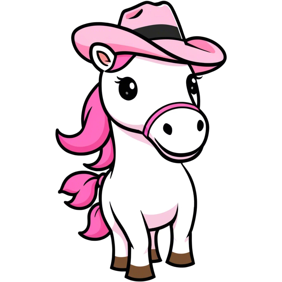 Horse with pink cowboyhat  emoji