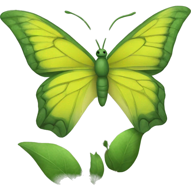 mariposa verde y amarilla emoji