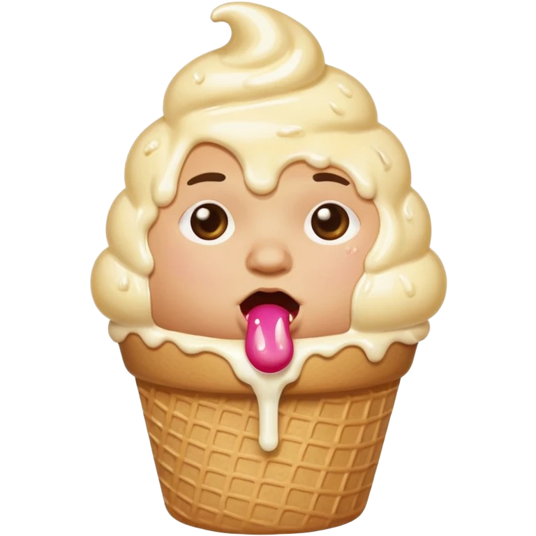 A fat person eating ice cream  emoji
