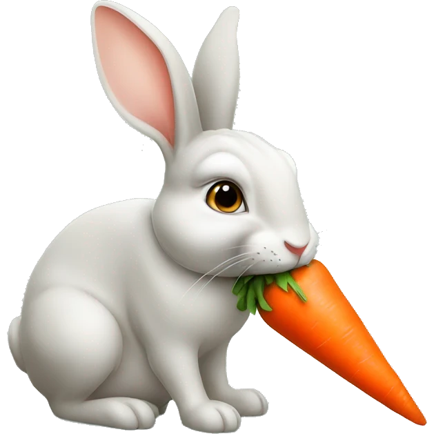 Rabbit sucking a carrot emoji