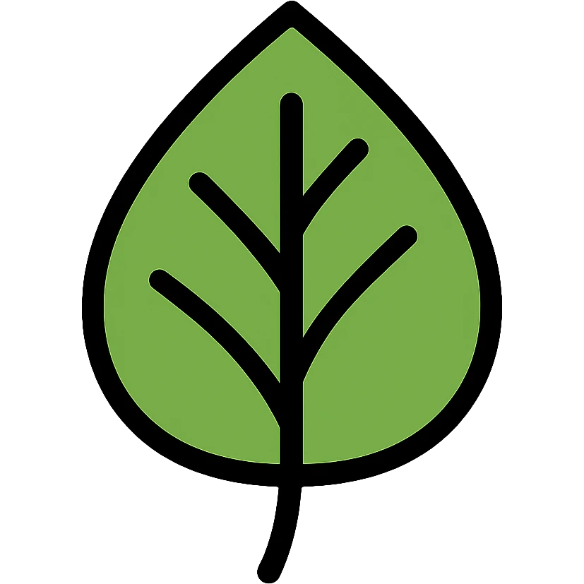 Green leaf icon with nature theme emoji
