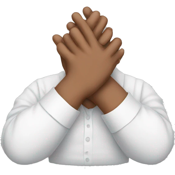 folded hands with white shirt emoji