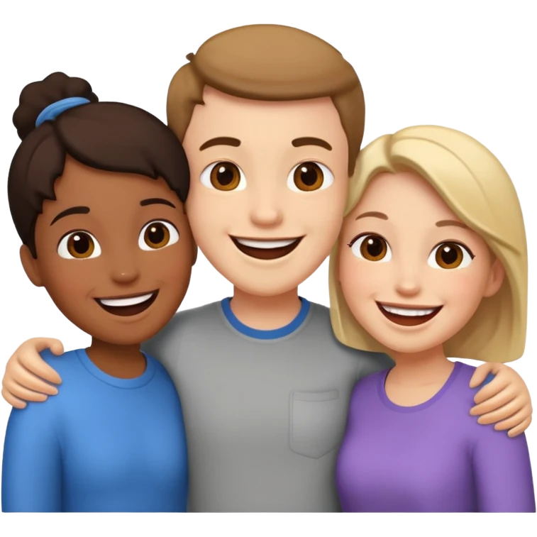 Three friends talking emoji