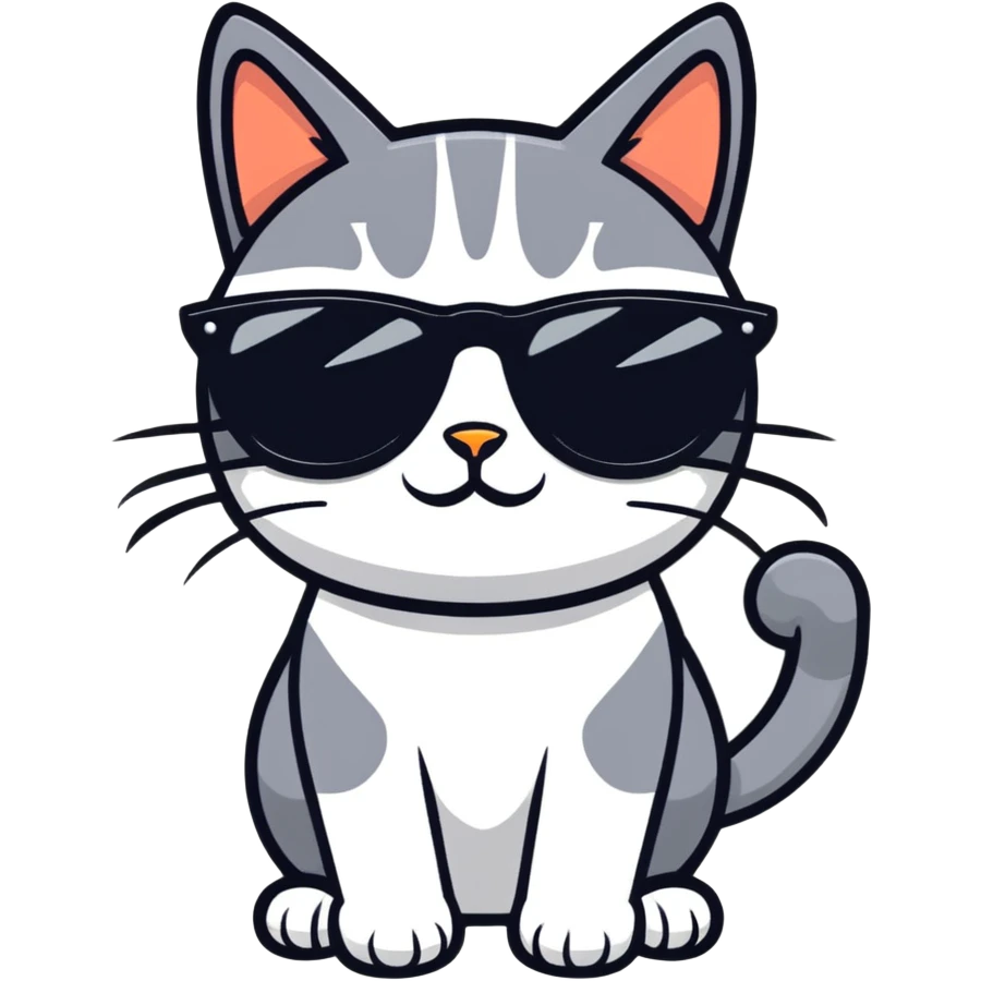 Cat with sunglasses emoji