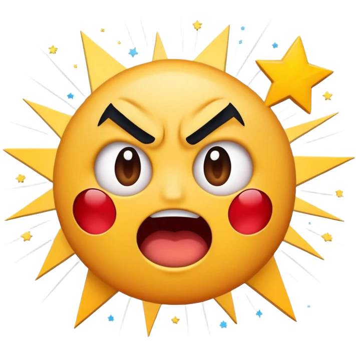 expressive angry emoji landing punch on surprised emoji, comic book effects with stars, motion lines, and 'POW!', bold and fun emoji