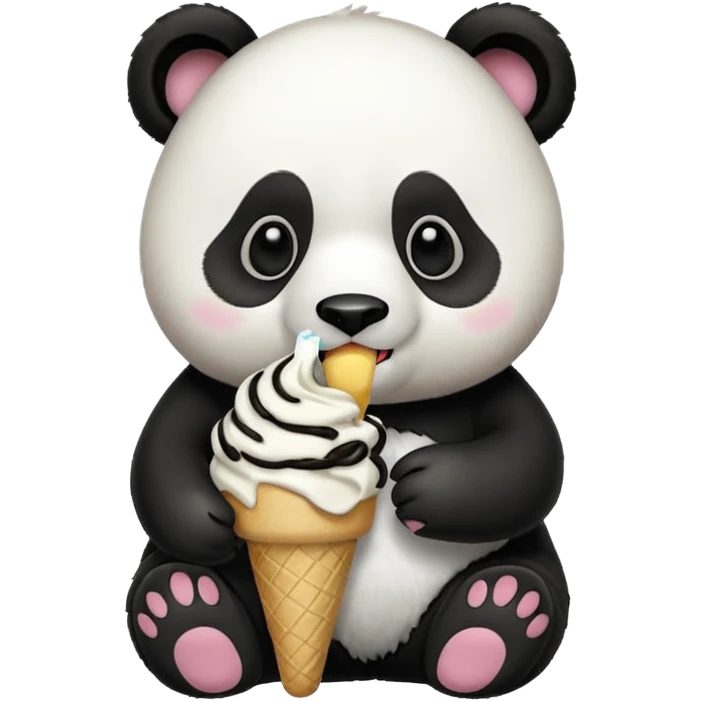 Panda eating ice cream emoji