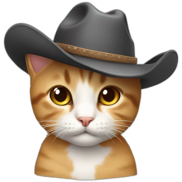 cute cat with cowboy hat emoji