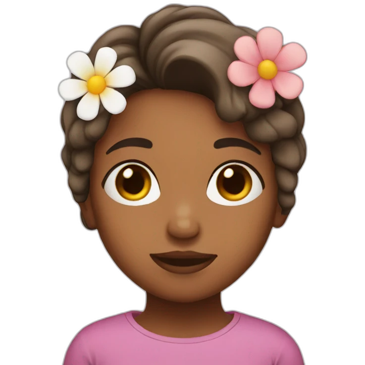 girl with flower on her face emoji