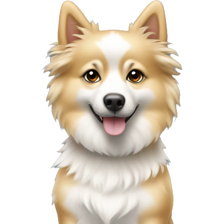 White and blonde spots spitz standing  emoji