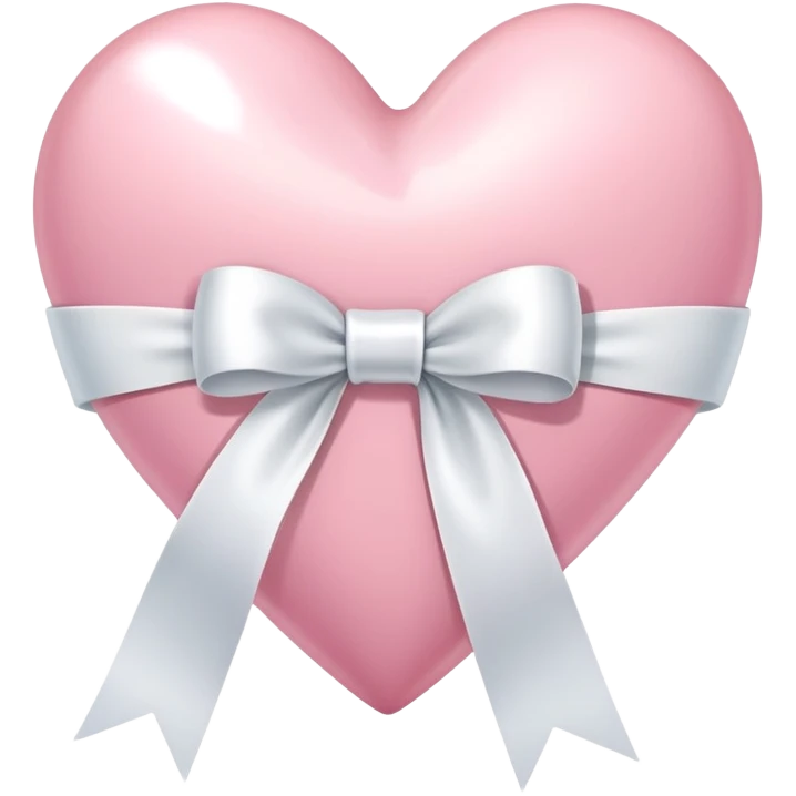 Light Pink heart with white ribbon emoji
