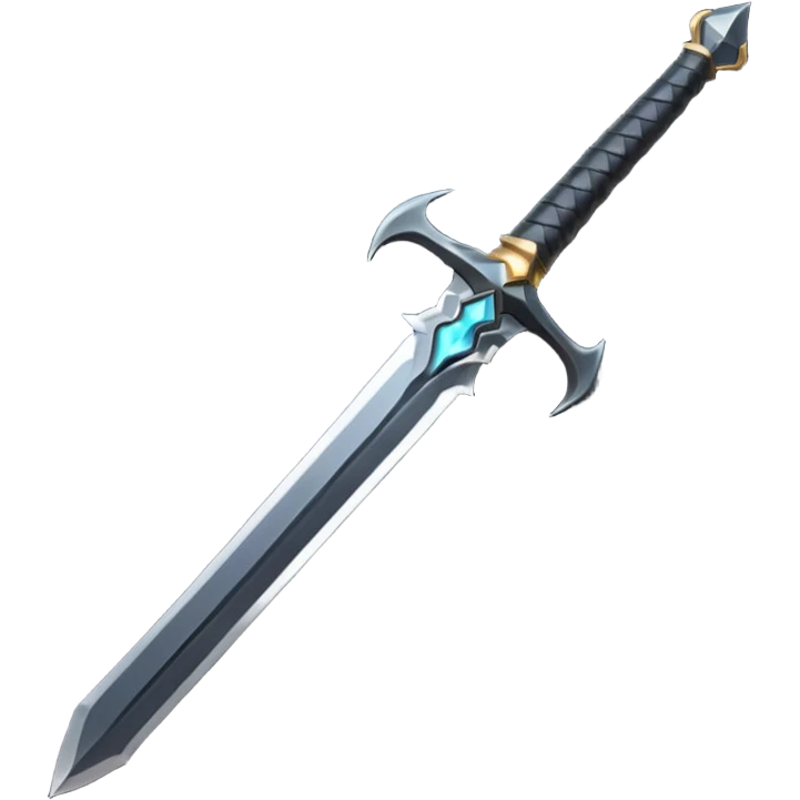 iOS emoji, minimal dark sword, flat design, fantasy emoji