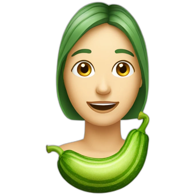 Frau küsst Zucchini intensiv  emoji